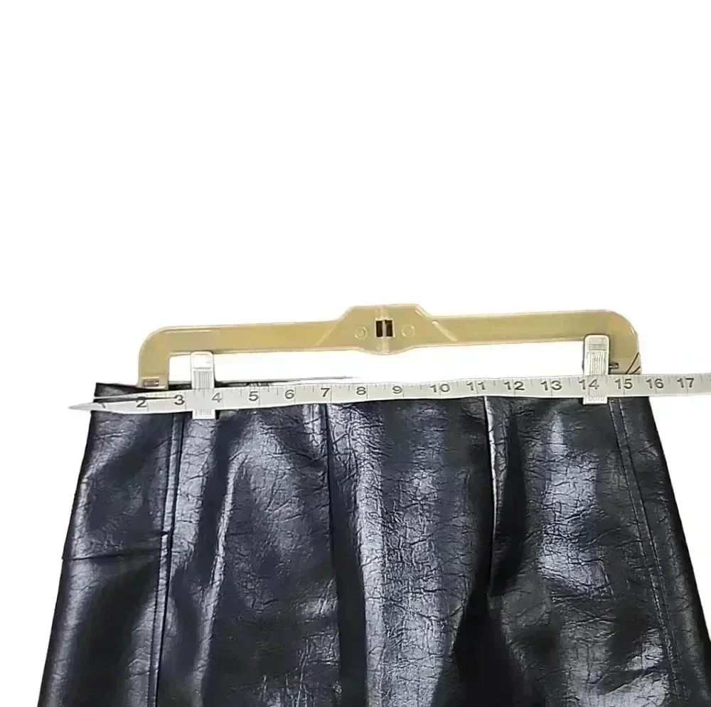 Sleek and Chic: Shein Bae Faux Leather Black Mini Skirt (Size Large, NWT) - Picture 3 of 8